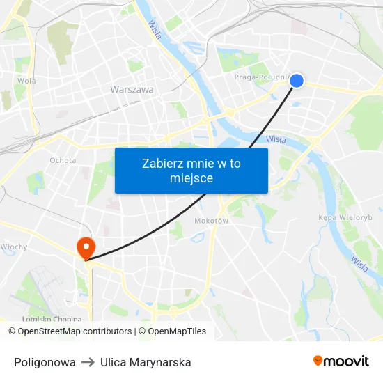 Poligonowa to Ulica Marynarska map