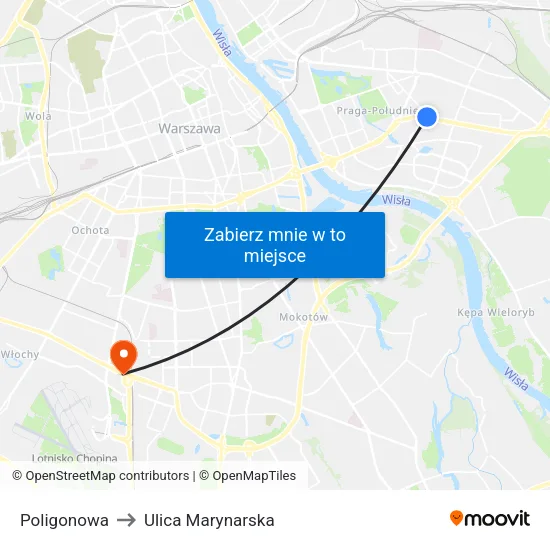 Poligonowa to Ulica Marynarska map