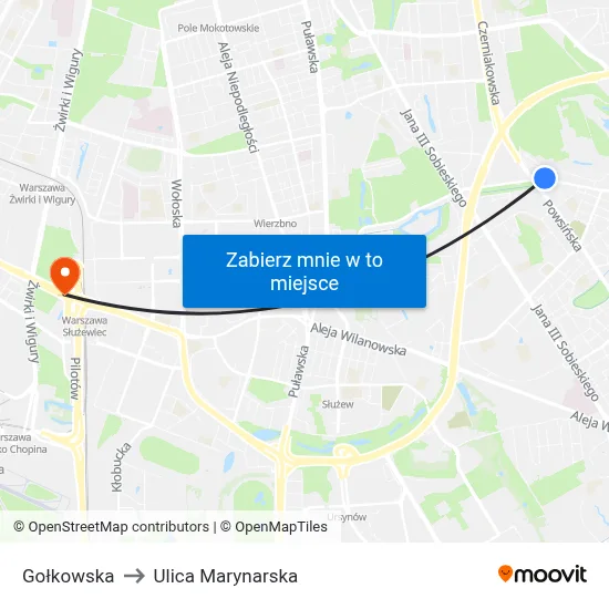 Gołkowska to Ulica Marynarska map