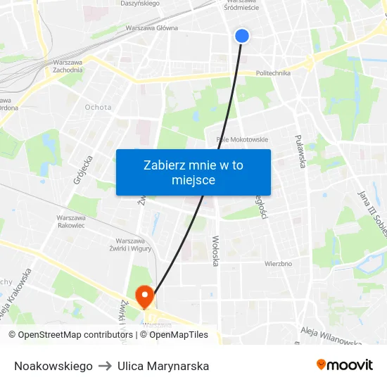 Noakowskiego to Ulica Marynarska map