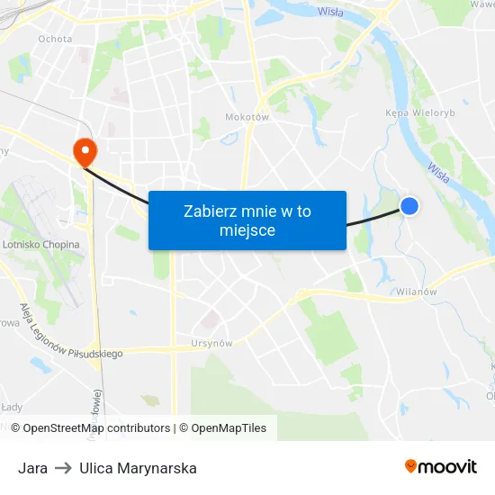 Jara to Ulica Marynarska map