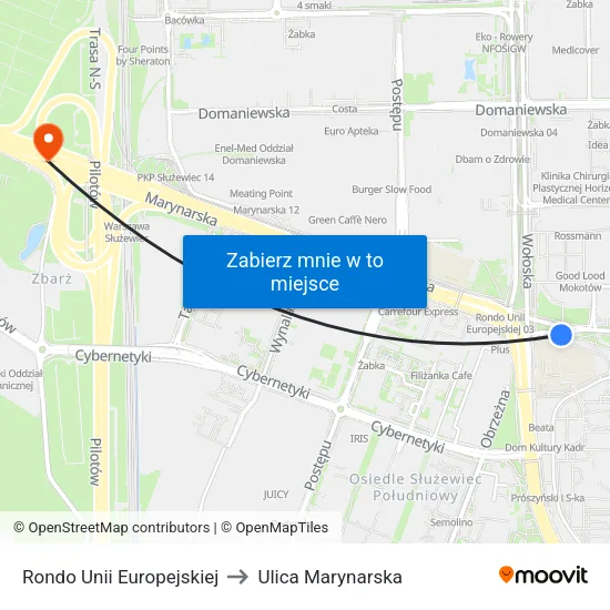 Rondo Unii Europejskiej to Ulica Marynarska map