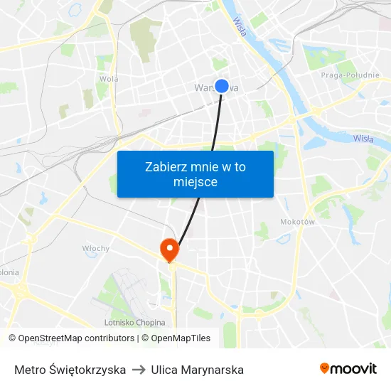 Metro Świętokrzyska to Ulica Marynarska map