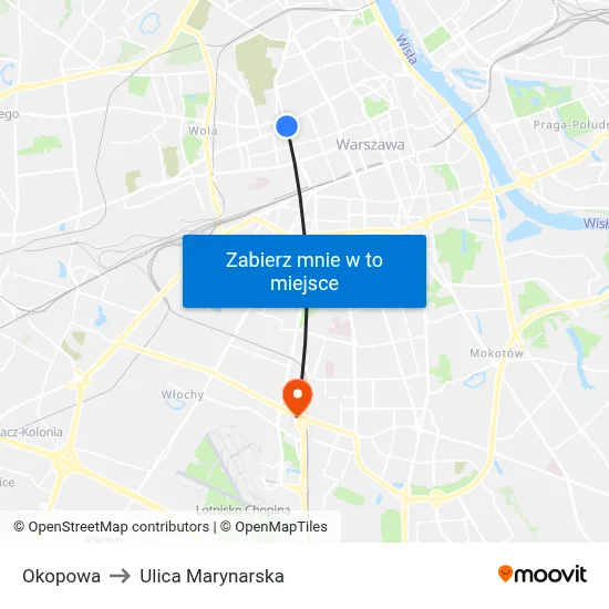 Okopowa to Ulica Marynarska map