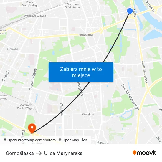 Górnośląska to Ulica Marynarska map