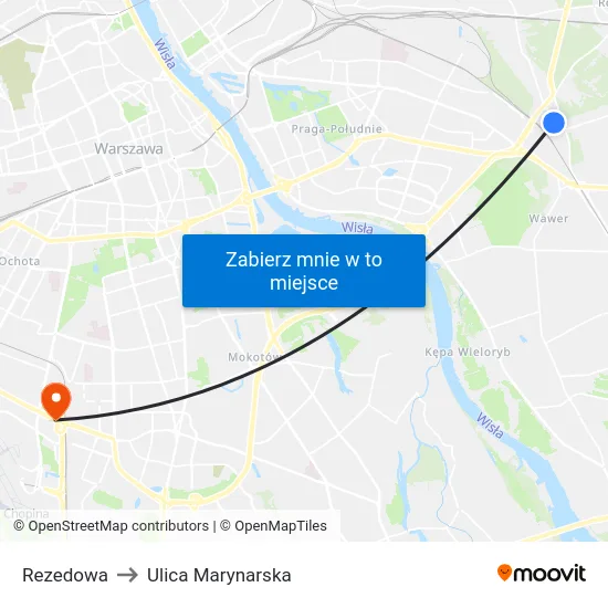 Rezedowa to Ulica Marynarska map