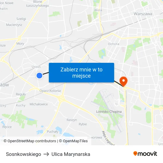 Sosnkowskiego to Ulica Marynarska map