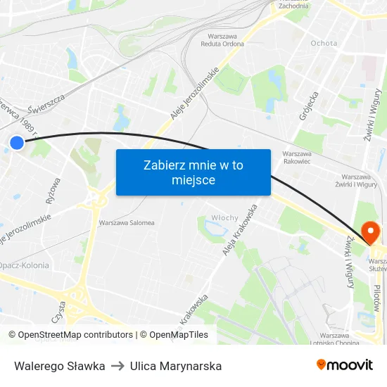 Walerego Sławka to Ulica Marynarska map