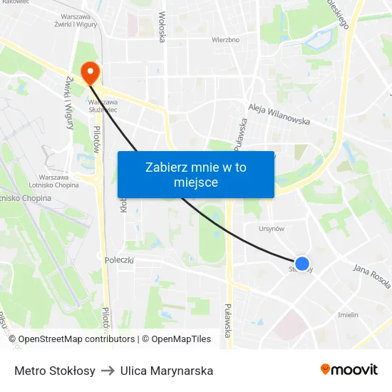 Metro Stokłosy to Ulica Marynarska map