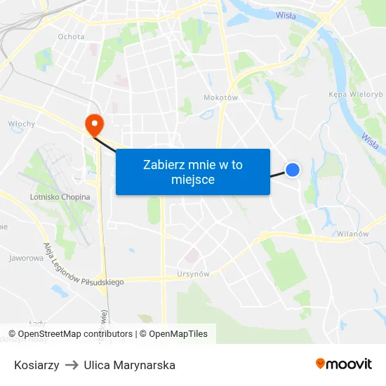 Kosiarzy to Ulica Marynarska map