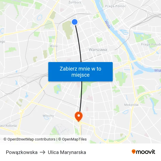 Powązkowska to Ulica Marynarska map