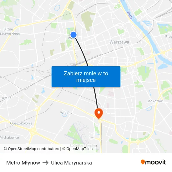 Metro Młynów to Ulica Marynarska map