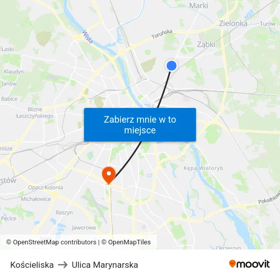 Kościeliska to Ulica Marynarska map