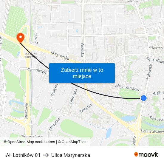 Al. Lotników 01 to Ulica Marynarska map