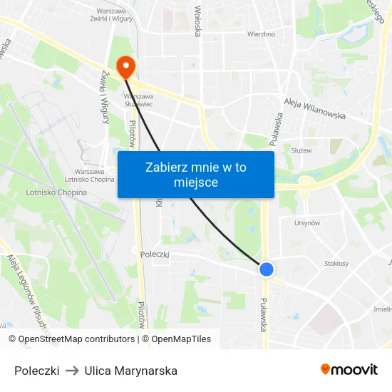 Poleczki to Ulica Marynarska map