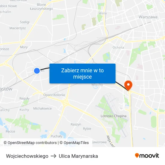 Wojciechowskiego to Ulica Marynarska map