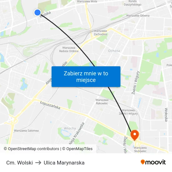 Cm. Wolski to Ulica Marynarska map