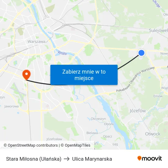 Stara Miłosna (Ułańska) to Ulica Marynarska map