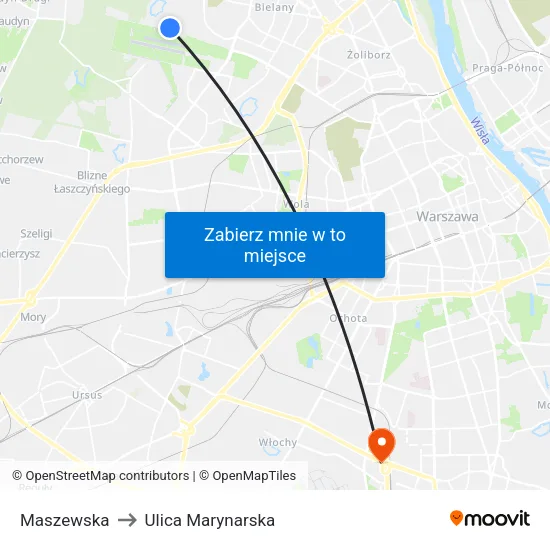 Maszewska to Ulica Marynarska map