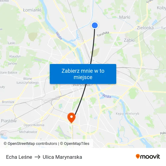 Echa Leśne to Ulica Marynarska map