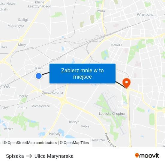 Spisaka to Ulica Marynarska map