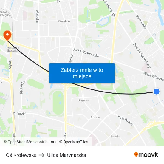 Oś Królewska to Ulica Marynarska map