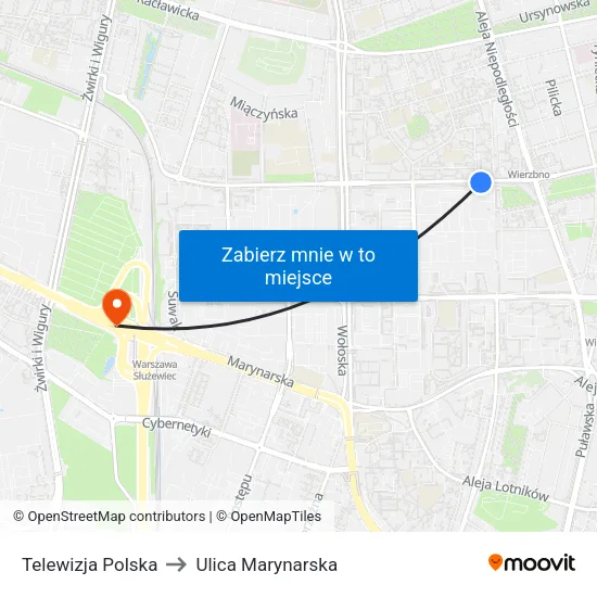 Telewizja Polska to Ulica Marynarska map