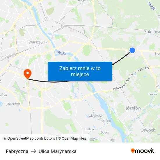 Fabryczna to Ulica Marynarska map