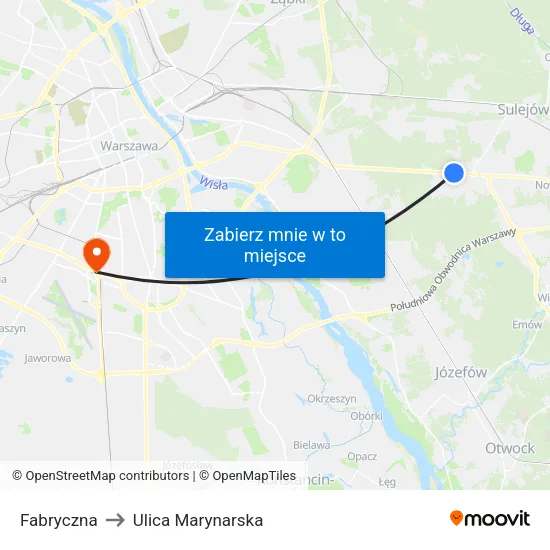 Fabryczna to Ulica Marynarska map