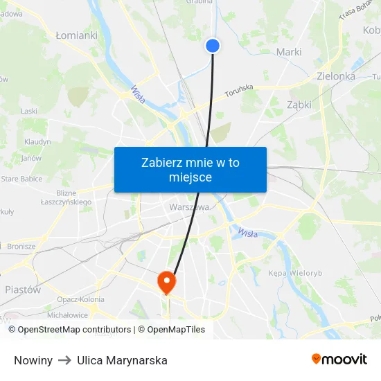 Nowiny to Ulica Marynarska map