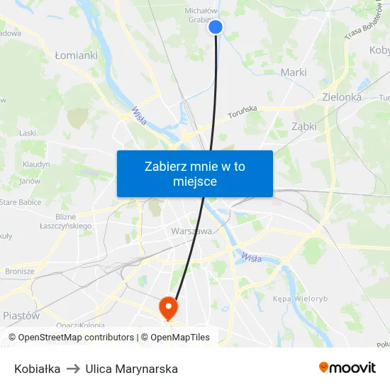 Kobiałka to Ulica Marynarska map