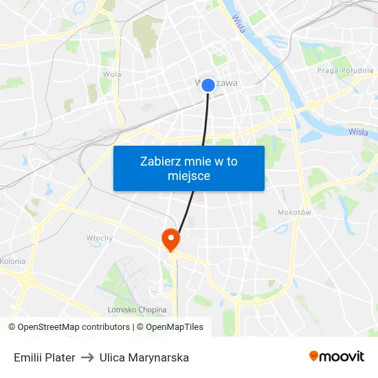 Emilii Plater to Ulica Marynarska map