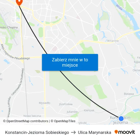 Konstancin-Jeziorna Sobieskiego to Ulica Marynarska map