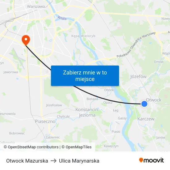 Otwock Mazurska to Ulica Marynarska map