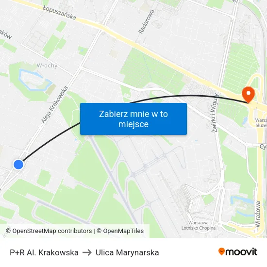 P+R Al. Krakowska to Ulica Marynarska map