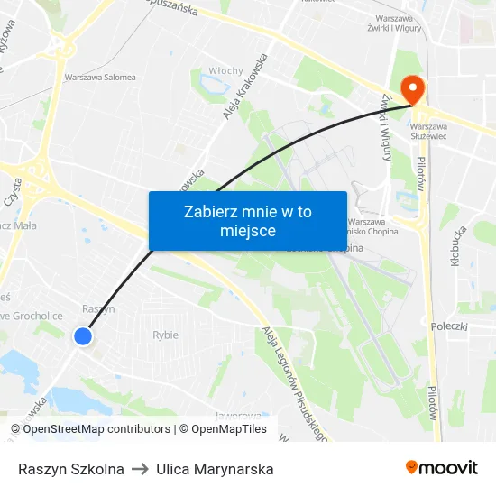 Raszyn Szkolna to Ulica Marynarska map