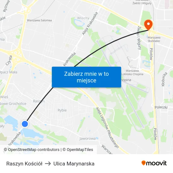 Raszyn Kościół to Ulica Marynarska map