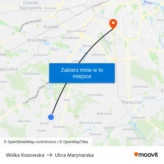 Wólka Kosowska to Ulica Marynarska map