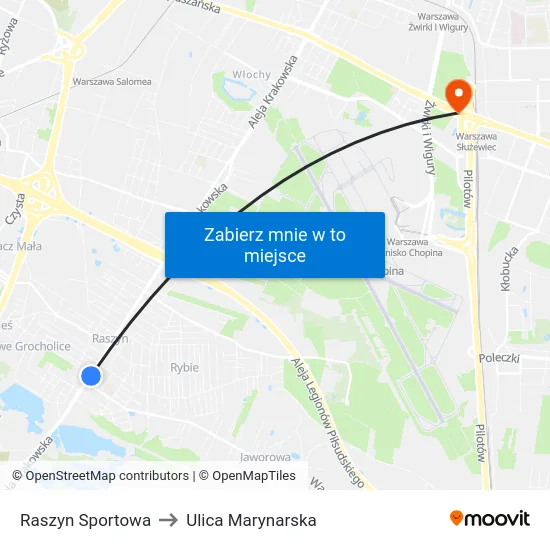 Raszyn Sportowa to Ulica Marynarska map