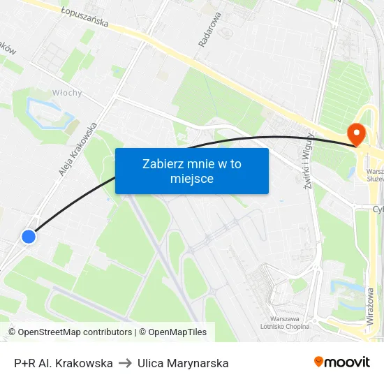 P+R Al. Krakowska to Ulica Marynarska map