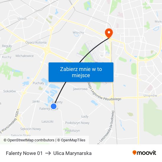 Falenty Nowe 01 to Ulica Marynarska map