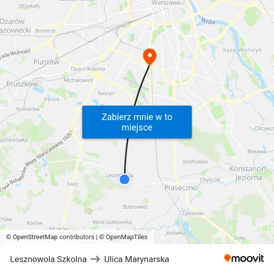 Lesznowola Szkolna to Ulica Marynarska map