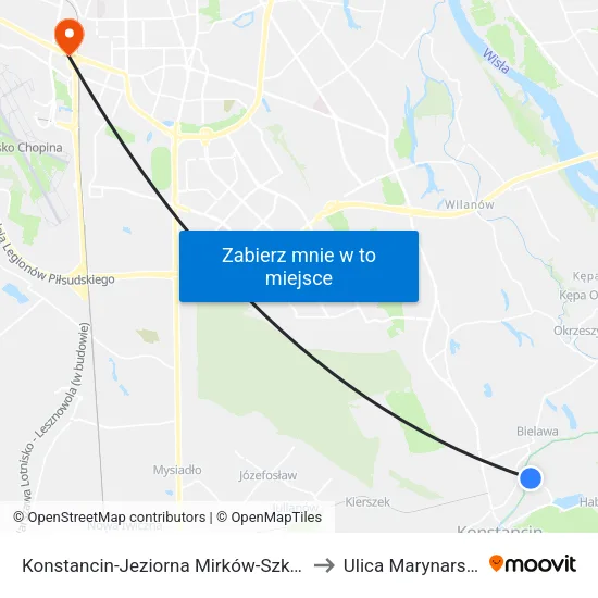 Konstancin-Jeziorna Mirków - Szkoła to Ulica Marynarska map