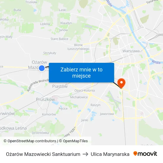 Ożarów Mazowiecki Sanktuarium to Ulica Marynarska map