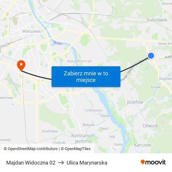 Majdan Widoczna 02 to Ulica Marynarska map