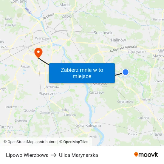 Lipowo Wierzbowa to Ulica Marynarska map