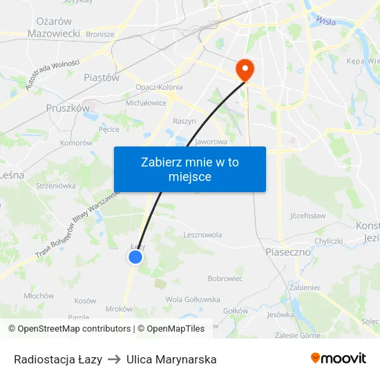 Radiostacja Łazy to Ulica Marynarska map