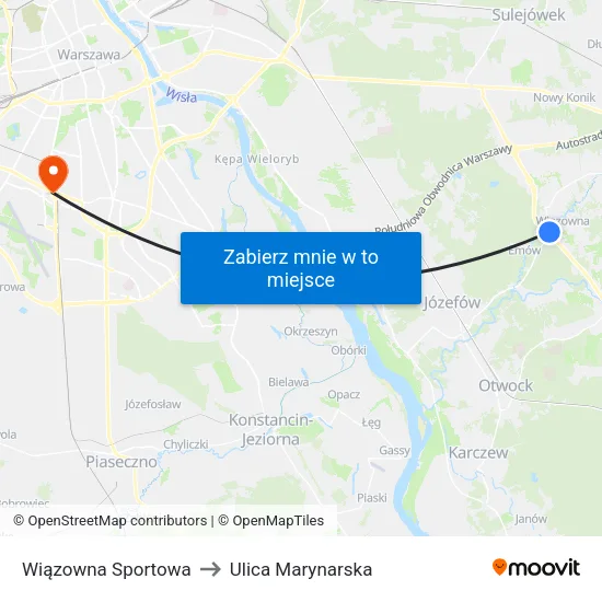 Wiązowna Sportowa to Ulica Marynarska map