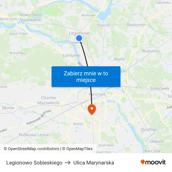 Legionowo Sobieskiego to Ulica Marynarska map