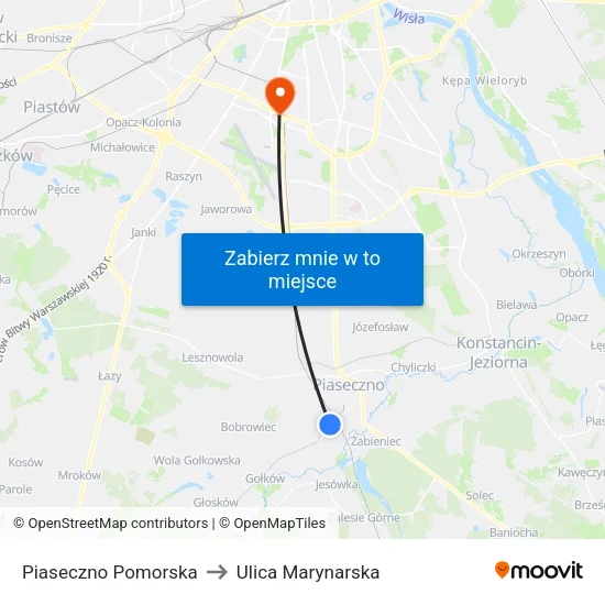Piaseczno Pomorska to Ulica Marynarska map